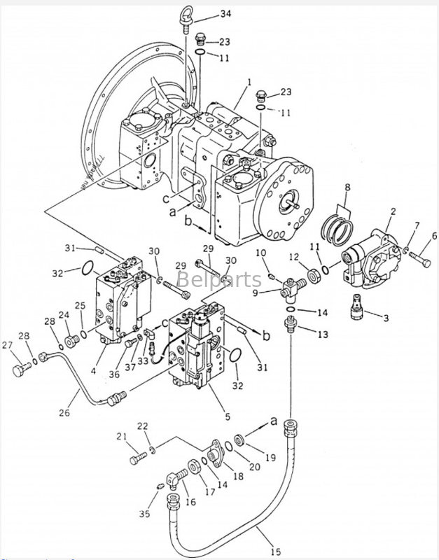 Pc220 Pc 220-3 বেলপার্টস এক্সকাভেটর প্রধান পাম্প Pc220 5 Pc220-5 Pc220-7 708-25-01054 কোমাটসুর জন্য হাইড্রোলিক পাম্প