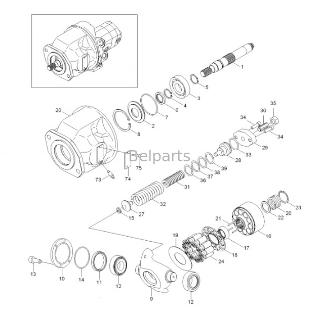 Excavator Main Pump R55-7 R60 হাইড্রোলিক পাম্প 31M8-10020 31M8-10021 হুন্ডাইয়ের জন্য