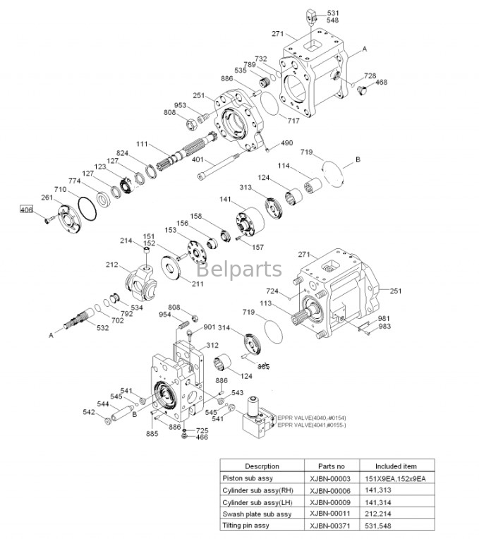 Excavator Main Pump R290 R300 R305 R350-5-7 হাইড্রোলিক পাম্প 31N8-10010