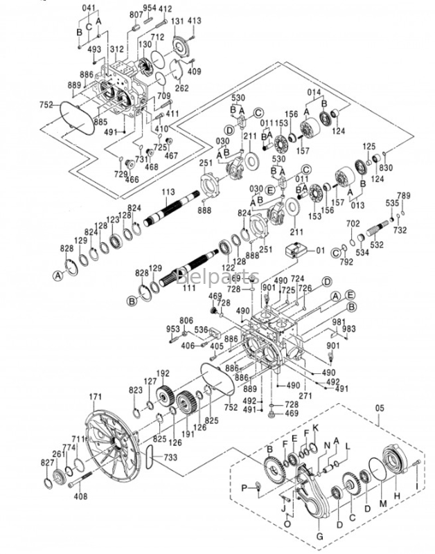 ZX470-5G হাইড্রোলিক পাম্প বেল পার্টস হিটাচি 4633472 9184686 জন্য খননকারী প্রধান পাম্প