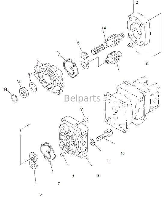 PC50MR-2 9086 বেল পার্টস এক্সক্যাভেটর প্রধান পাম্প জন্য Komatsu হাইড্রোলিক পাম্প 708-3S-00461 705-41-08090