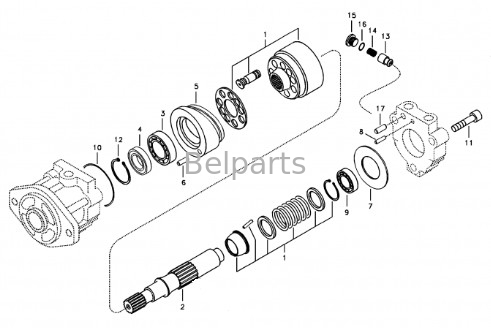 EC330C L EC380D EC340D L বেল পার্টস এক্সক্যাভেটর পার্টস EC360C L EC480D EC460C ECR145D L পিস্টন ফ্যান মোটর VOE 14533496