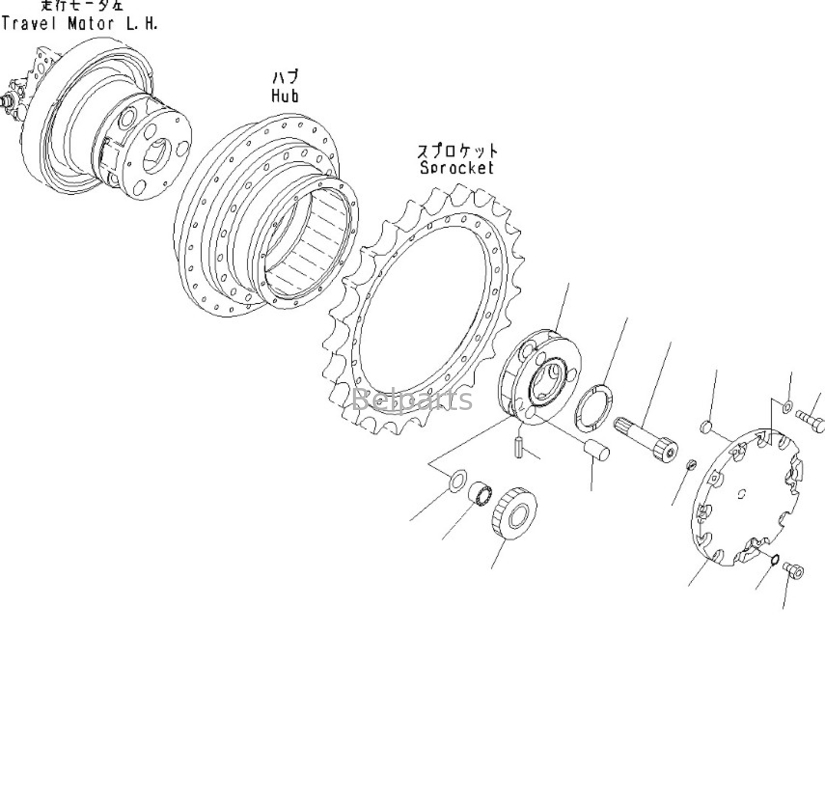 বেল পার্টস ফাইনাল ড্রাইভ D31EX-22 D37PX-22 D39EX-22 Excavator Travel Motor 706-8F-01110 11Y-27-30301 Komatsu জন্য