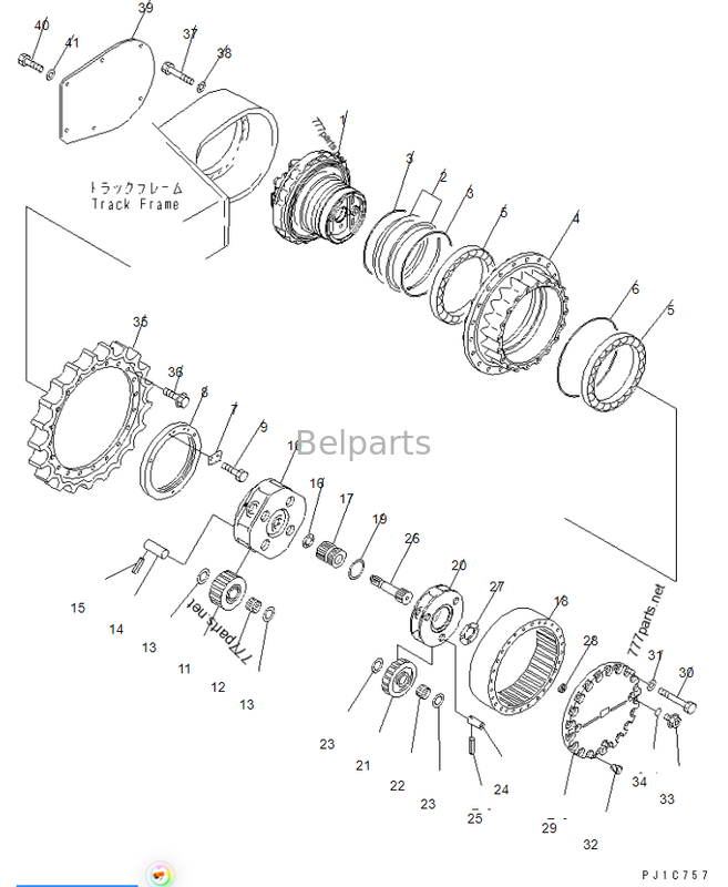 বেল পার্টস excavtor PC300-7 207-27-71140 708-8H-00320 Excavator Travel Gearbox Bearings প্রতিস্থাপন অংশ
