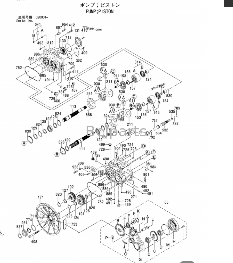 Deere 450D LC প্রধান হাইড্রোলিক পাম্প 4633472 4633474 PG200028 ফিট 450DLC খননকারীর অংশ BELPARTS