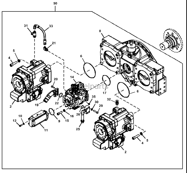 Deere 670G 870G LC 670 870 P-Tier প্রধান হাইড্রোলিক পাম্প 9298854 PG202169 FYB60000412 FYB60000413 এক্সক্যাভেটর প্রতিস্থাপনের অংশের জন্য