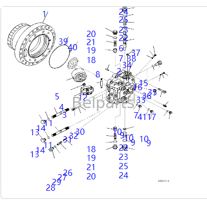 706-8J-01411 706-8J-01421 KOMATSU PC450-7 PC450LC-7 PC450-8 PC450LC-8 PC490-10 PC490LC-10 এক্সক্যাভেটর পার্ট হাইড্রোলিক ট্র্যাক মোটর এর জন্য ভ্রমণ মোটর