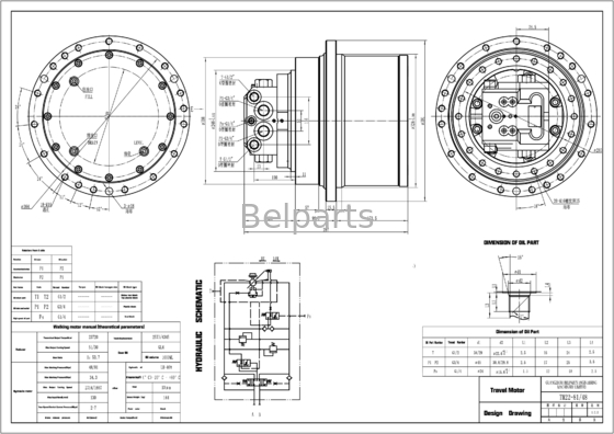 এক্সক্যাভেটর পার্টস TM22VC GM22VC EC140 ফাইনাল ড্রাইভ PC135 PC150 DH135 SK130 SK140-8