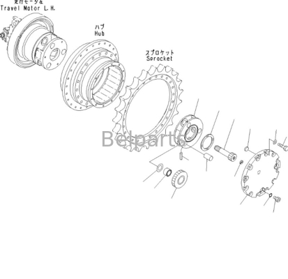 বেল পার্টস ফাইনাল ড্রাইভ D31EX-22 D37PX-22 D39EX-22 Excavator Travel Motor 706-8F-01110 11Y-27-30301 Komatsu জন্য
